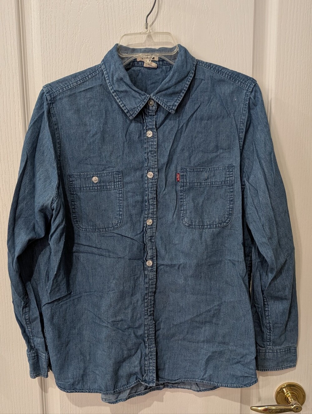 Levi's Red Tag Chambray Button Down Shirt, Size L